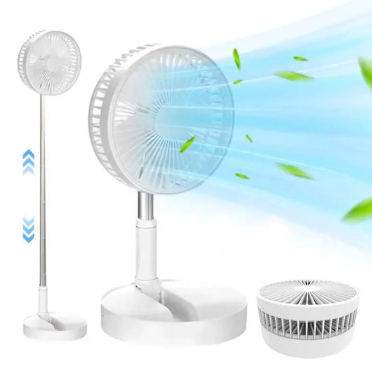 Foldable Portable Rechargeable Table Electric Fan Mini Usb Charging Office Home Telescopic Fan Low Noise Living Desk Fan
