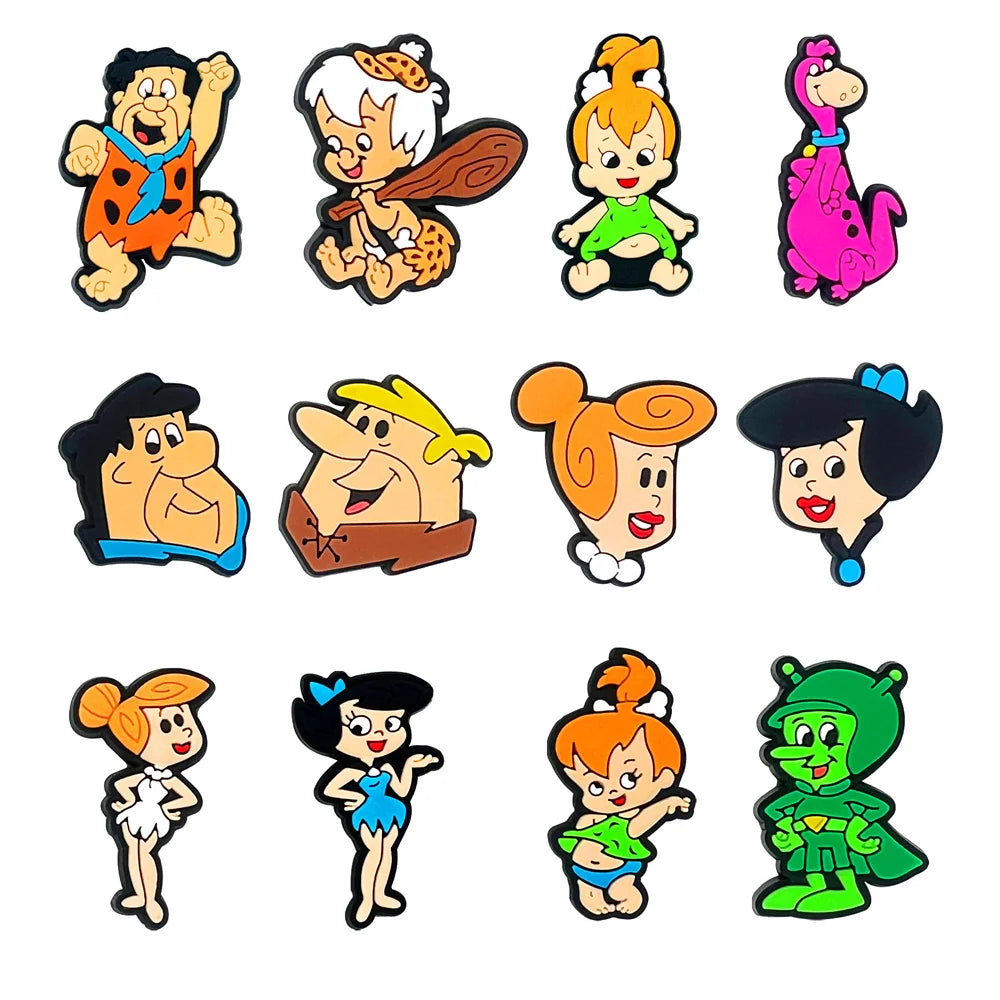 1-100pcs Primitive Man Shoe Charms Cartoon PVC Shoe Accessories DIY Decoration for Classic Clog Sandal Kids Gifts