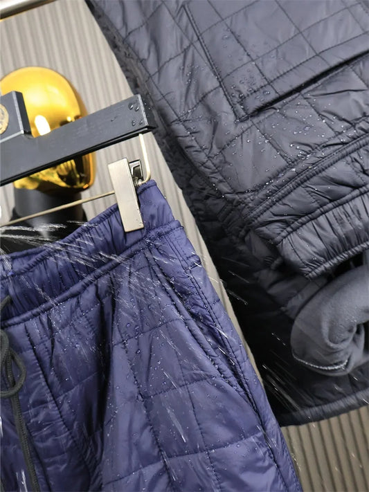 Men's Casual Straight Leg Cotton Pants Fleece Lined Quilted Inner Fashionable Long Trousers Comfortable Cotton Trousers