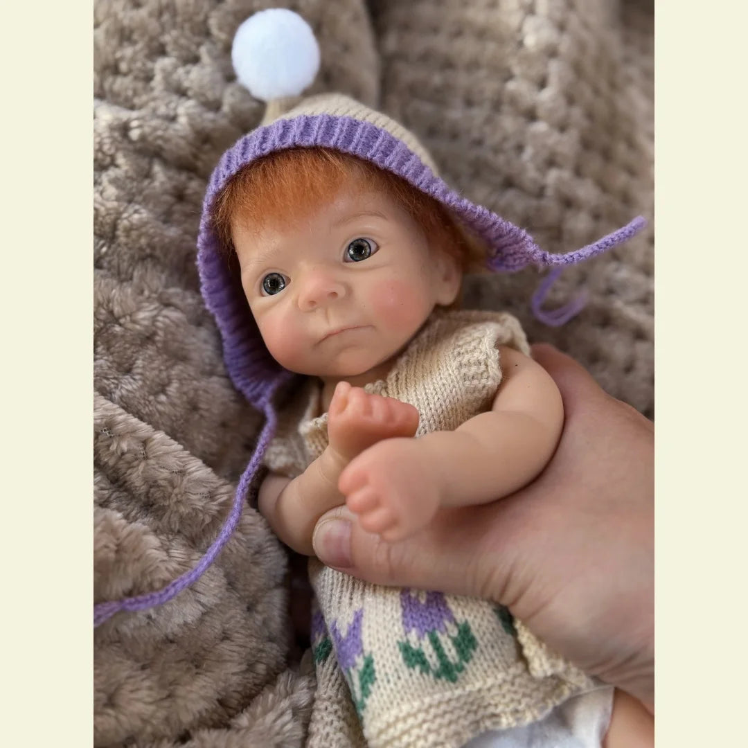 26cm Washable Open Eyes Whole Body Silicone Reborn Girl Doll With Rooted Hair Lifelike Newborn Doll With Painted Skin