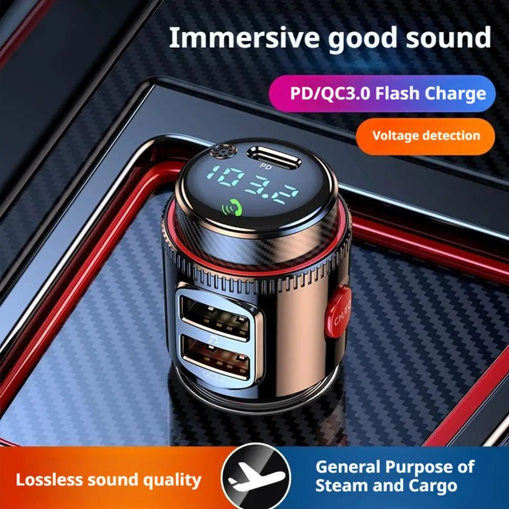 NEW Bluetooth 5.4 FM Transmitter Car Radio Adapter For Wireless Hands-Free Phone Call MP3 Music Player T23 PD Fast Charging