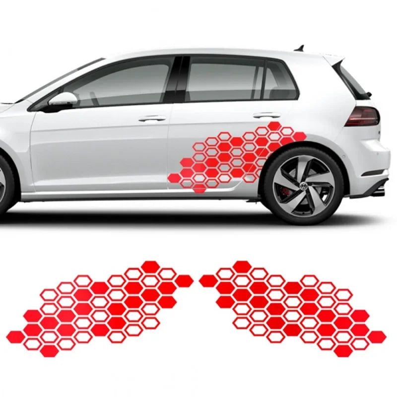Honeycomb Side Door Back Sticker Fender Car Sticker Universal Hexagon Design Vinyl Stickers Decal Ade Kit