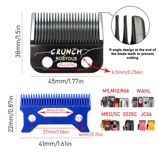 For JUCAI JC06 8148 V003 R66 M10 Madeshow Wmark VGR ROSYOUS Hair Clipper Accessories Replacement Zircon Blade CRUNCH DLC Blade