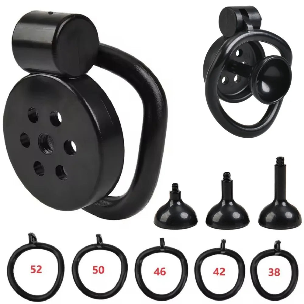 2026 Male Penis Chastity Cage Set Small Chastity Cage 5 Cock Rings With Urethral Sound Plug Penis Bondage Slave Man Sex Toy