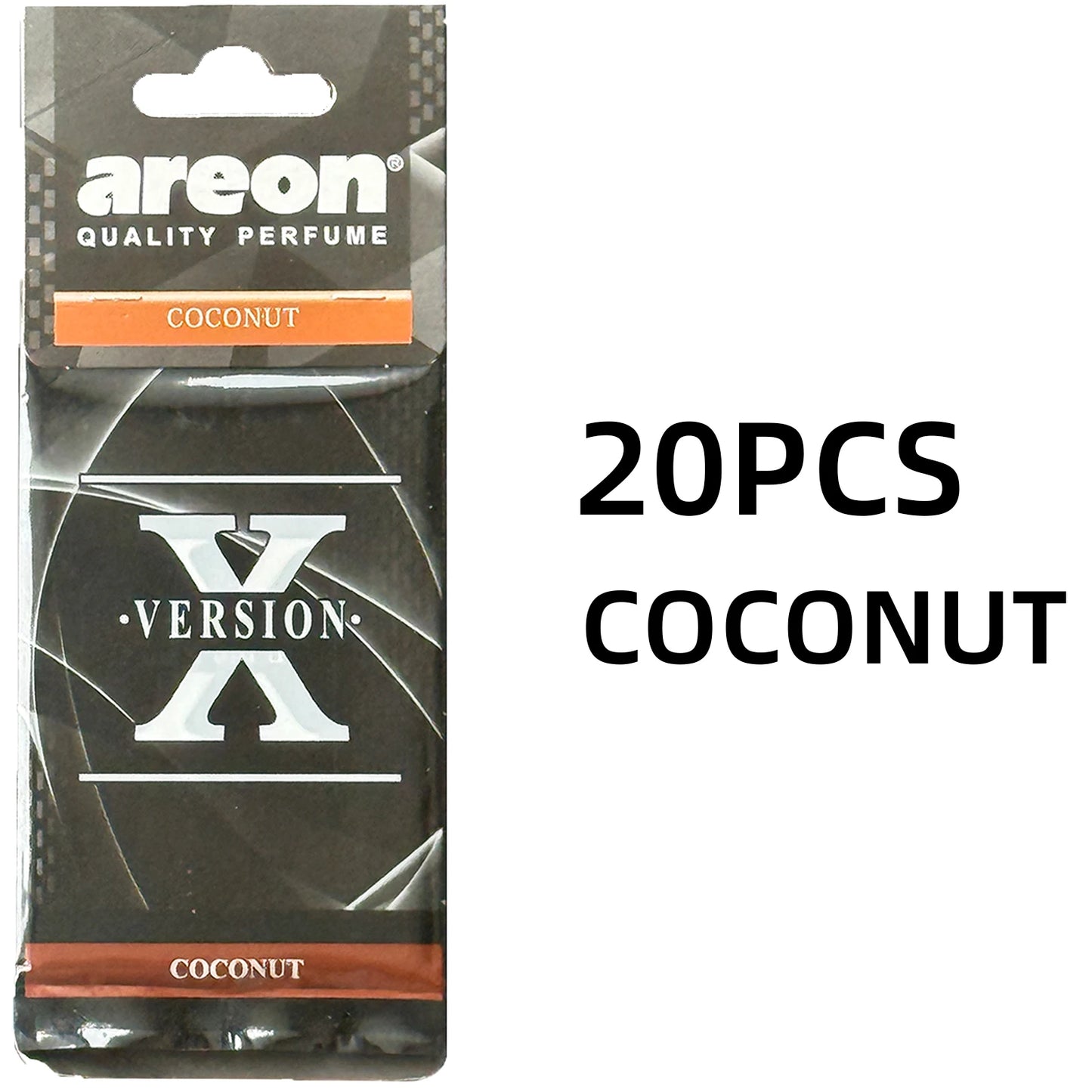 areon 5/20pcs COCONUT Scent Car Air Freshener, Natural Tea-Scented Paper, Car-Mounted Hanging Type, Car Interior Accessories