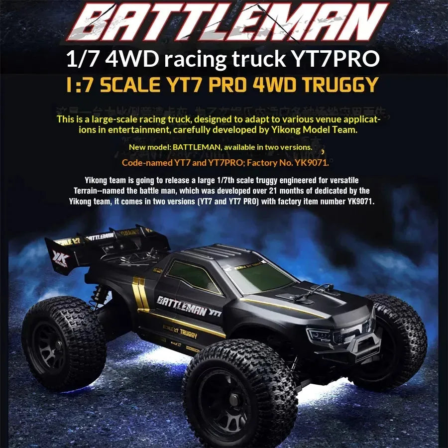 Yikong YK9071 Pro YT7 YT7Pro Battleman 1/7 4WD Electric Brushless RC Car Racing Truggy Off Road High Speed Remote Control Truck