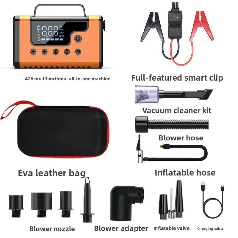 Multifunctional Cars Emergency Start Power Supply Three-in-one Car Air Pump Vacuum Cleaner Portable Professional Jump Starter