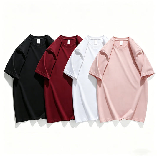 4 Colors 95% Cotton T Shirts for Women Casual O-Neck Short Sleeve Loose Tees Soft Breathable Daily Wear Comfortable Daily Tops