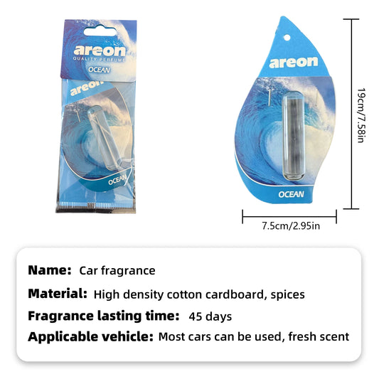 Areon 5/20pcs OCEAN Scent Car Air Freshener, Natural Tea-Scented Paper, Car-Mounted Hanging Type, Car Interior Accessories