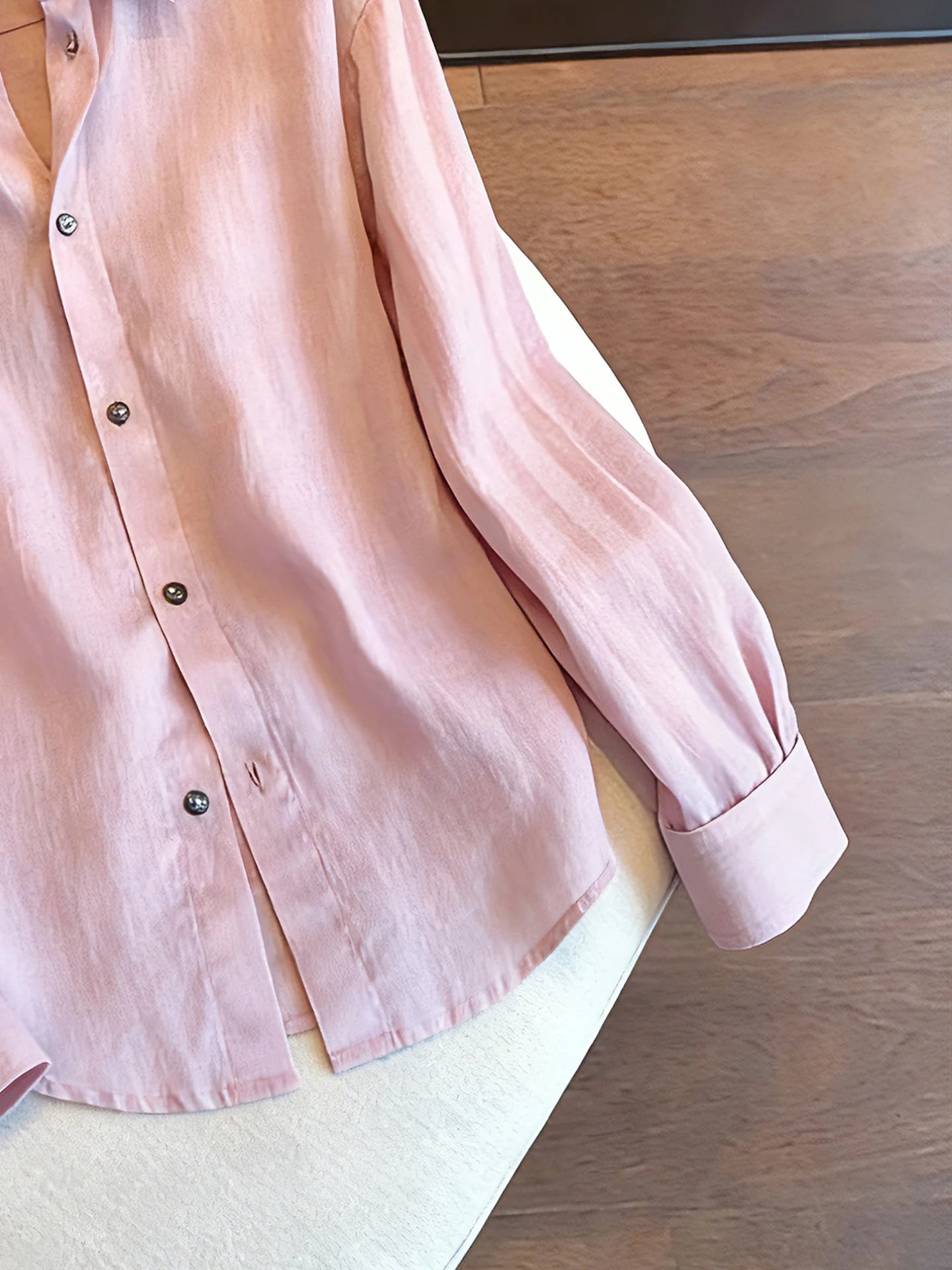 Ladies' Soft Wind Purple Embroidered Loose Fit Thin Shirt Stand Collar Spring Autumn Lazy Style Versatile Comfortable Blouse