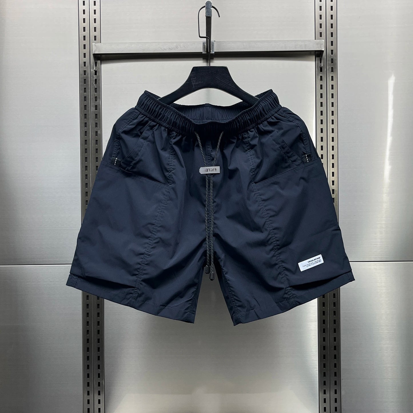 Men's Summer New Ice Silk Quick Dry Workwear Shorts Loose Five-Point Street Style Thin Beach Pants Straight Leg mid Waist