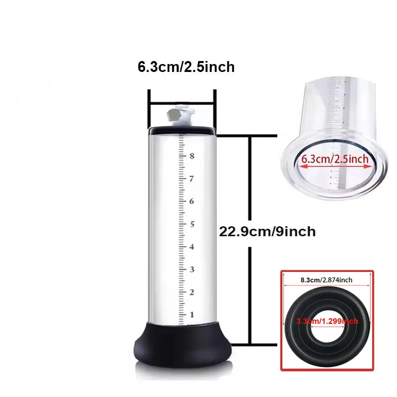 Acrylic Penis Pump Manual Penis Enlarger Sex Toy For Men Vacuum Pump Male Masturbation Penis Extender Trainer Adults Sex Product
