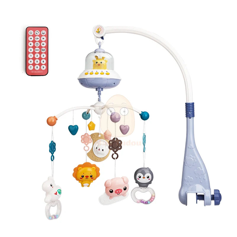 Baby Toy 0 12 Months Crib Mobile Musical Rattle For Newborn Music Box Projector Rotating Holder Bed Bell Infant Gifts