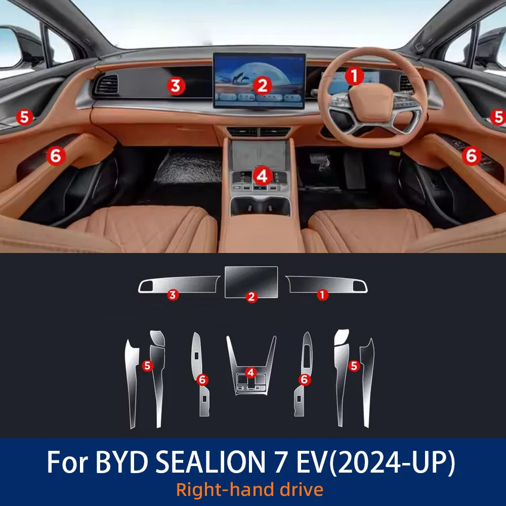 Auto Central Control TPU Navigation Anti Scratch interior Protection Film Navigation For BYD SEALION 7 EV 2024 Accessories