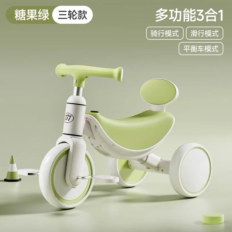 3-in-1 Multifunctional Kids Tricycle Toddler Pedal Balance Bike Infant Baby Gliding Sliding Bike Outdoor Riding Toy for Children