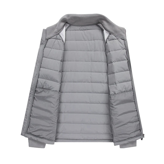 High-quality and fashionable new national standard 90-down lightweight knitted stand-up collar down jacket for men in winter