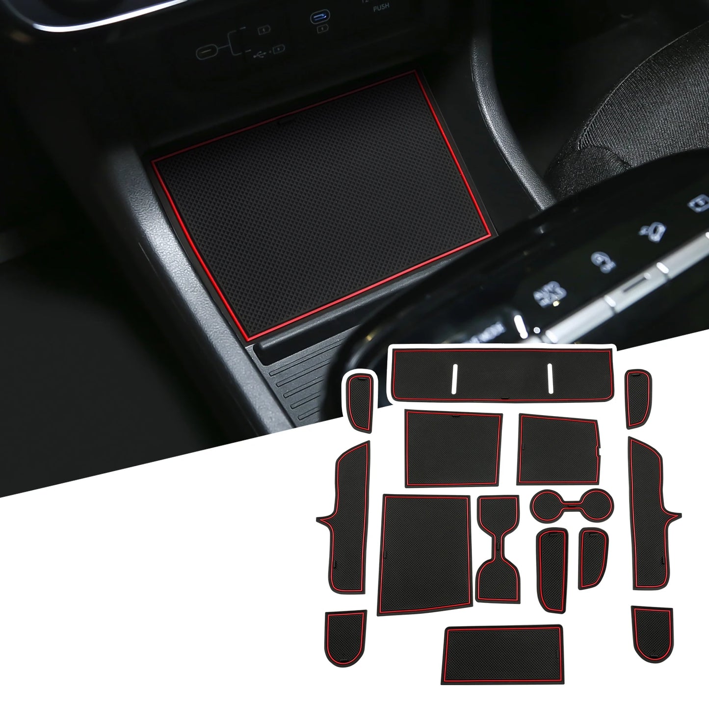 LFOTPP Door Groove Mat for Hyundai Tucson NX4 2025 2026 Car Anti-slip Rubber Gate Slot Pad Car Hyundai Tucson 2025 Accessories
