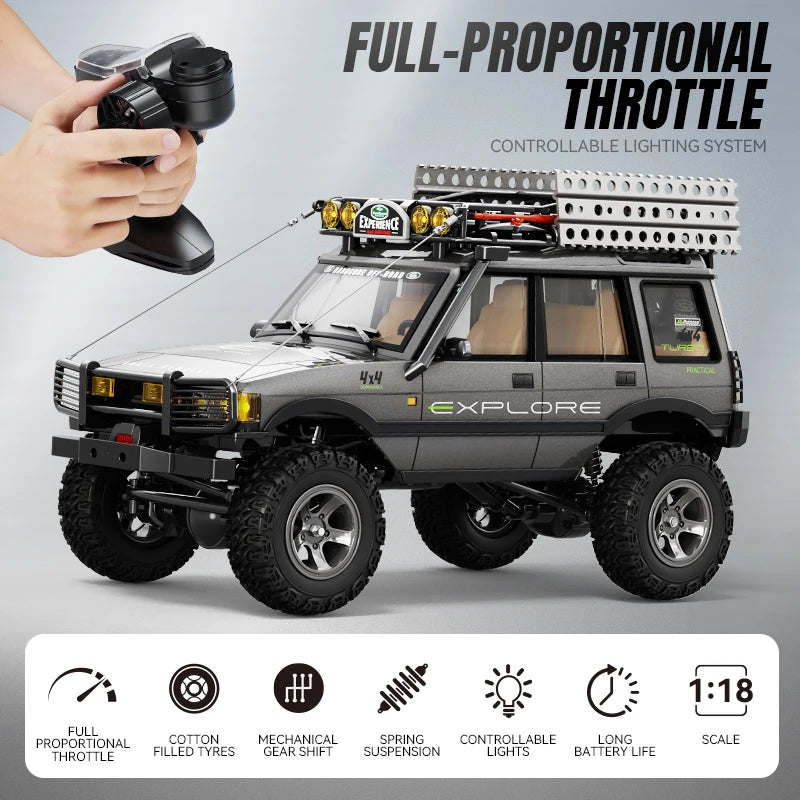 1/18 Full-Size LR1801 Professional Remote Control Car 2.4 GFour-Wheel Drive Simulated Off-Road Climbing Car Model Outdoor Toy