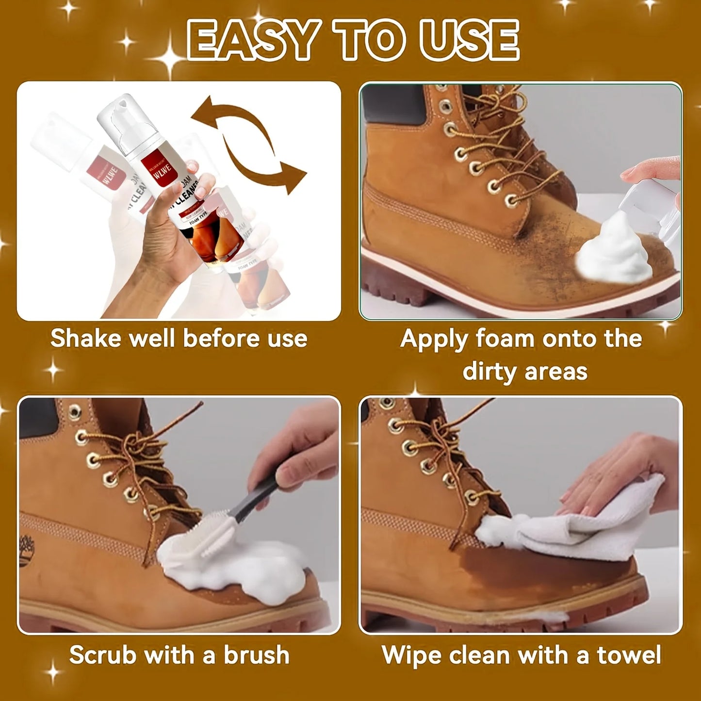 Foam Cleaner Suede And Cowhide Shoe Care Kit Residue-Free Formula For Snow Boots Knit Shoes Canvas Sneakers Sports Shoe Cleaner
