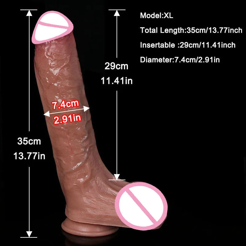 4Sizes Realistic Soft Big Dildo Double Silicone Suction Cup Penis Couples Masturbation Huge Cock Woman Man Anal Adult Sex Toy