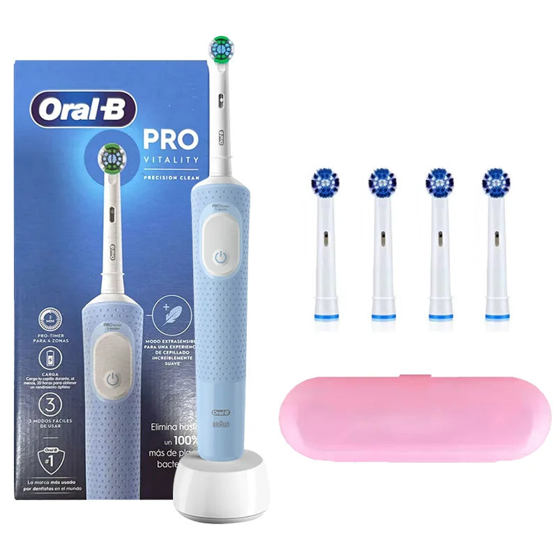 Oral B Electric Toothbrush D103 3D Action Daily Clean Teeth 3 Modes Visible Pressure Sensor Gum Cares Waterproof Rechargeabl