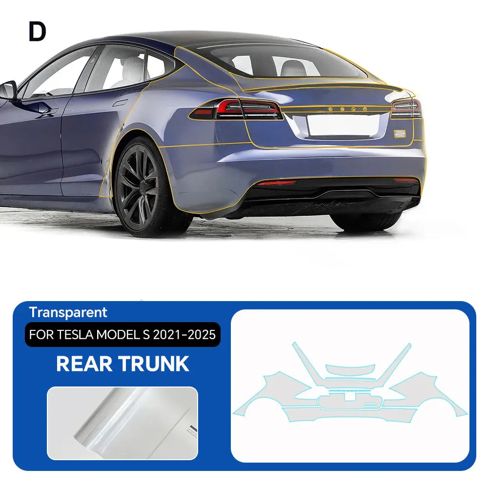 For Tesla Model S 2021-2025 TPU Car Film 9Mil Pre-Cut Paint Protection Film Full Vehicle PPF Invisible Anti-scratch Vinyl Wrap