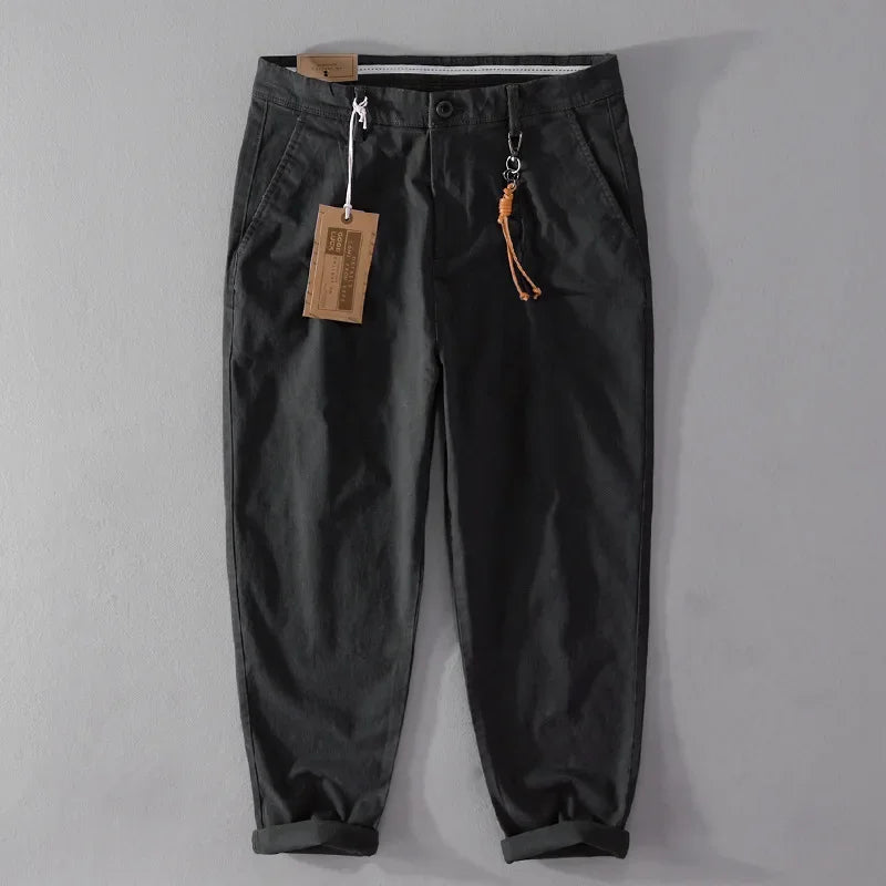 Winter New Retro Cotton Cargo Men Pants Vintage Straight Men Clothing Casual Joggers Men Trousers F7612