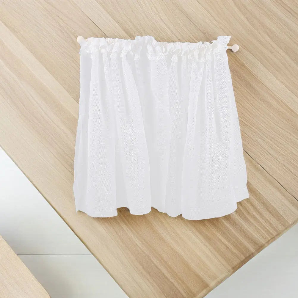 2Pcs Delicate Lace Mini Window Curtains Dollhouse Miniature Interior Decor Tiny House Window Treatment Set DIY Crafting