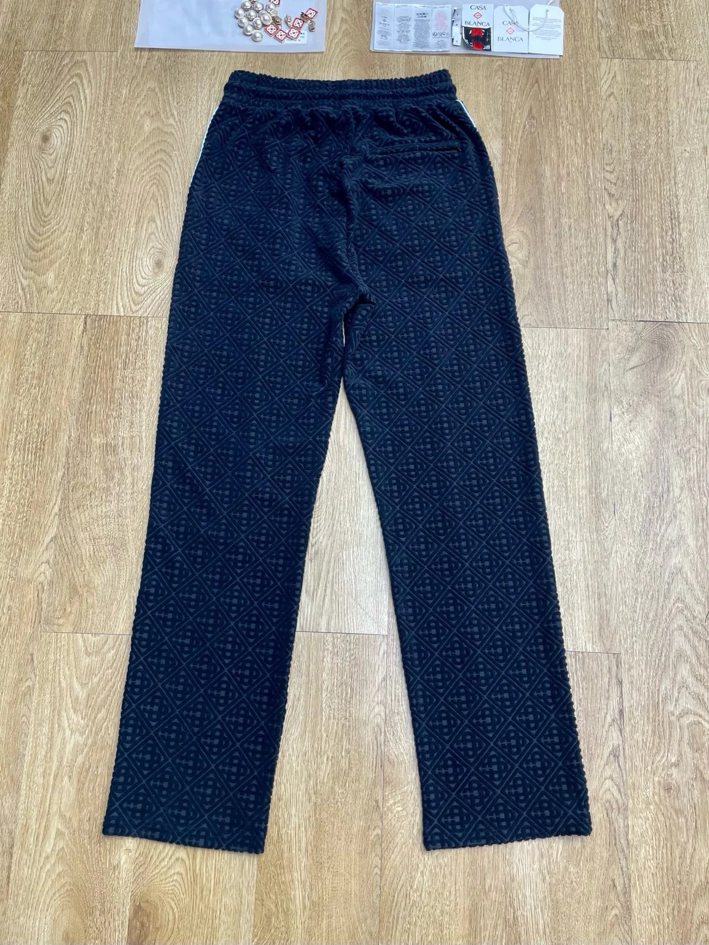 Casual Embroidered Letter Flannel Pants Straight Leg Cotton Trousers Warm Youthful Style for Young Men Autumn Season