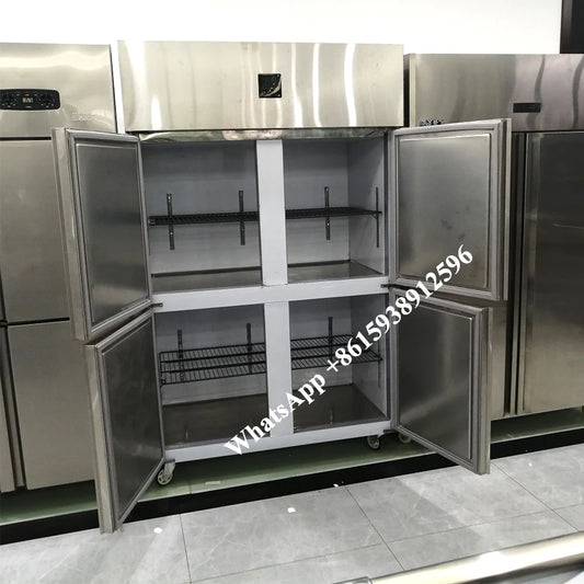 Freezer Commercial Four 4 Door Dual Temperature Vertical Cold Refrigerator Meat Vegetable Fruit Kitchen Fresh Cabinet