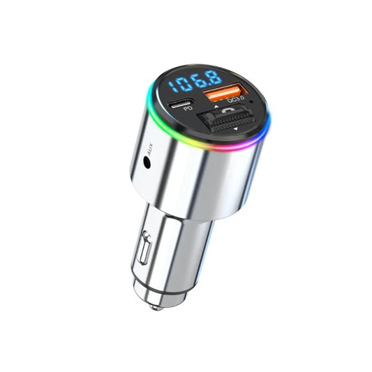 News AUX Player RGB LightBluetooth FM Transmitter Handsfree Car MP3 Player Stereo Car FM Modulator PD30W Quick Charge QC3.0