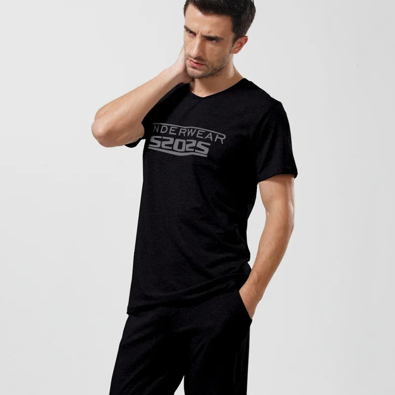52025 Men's Cotton Modal Pajama Set β Ultra-Soft Breathable Sleepwear with Lightweight Comfort, Modern Fit and Relaxed Feel