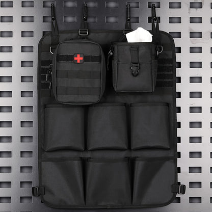 Car seat back storage bag, camping accessories wash bag with adjustable shoulder strap, outdoor camping cosmetic bag