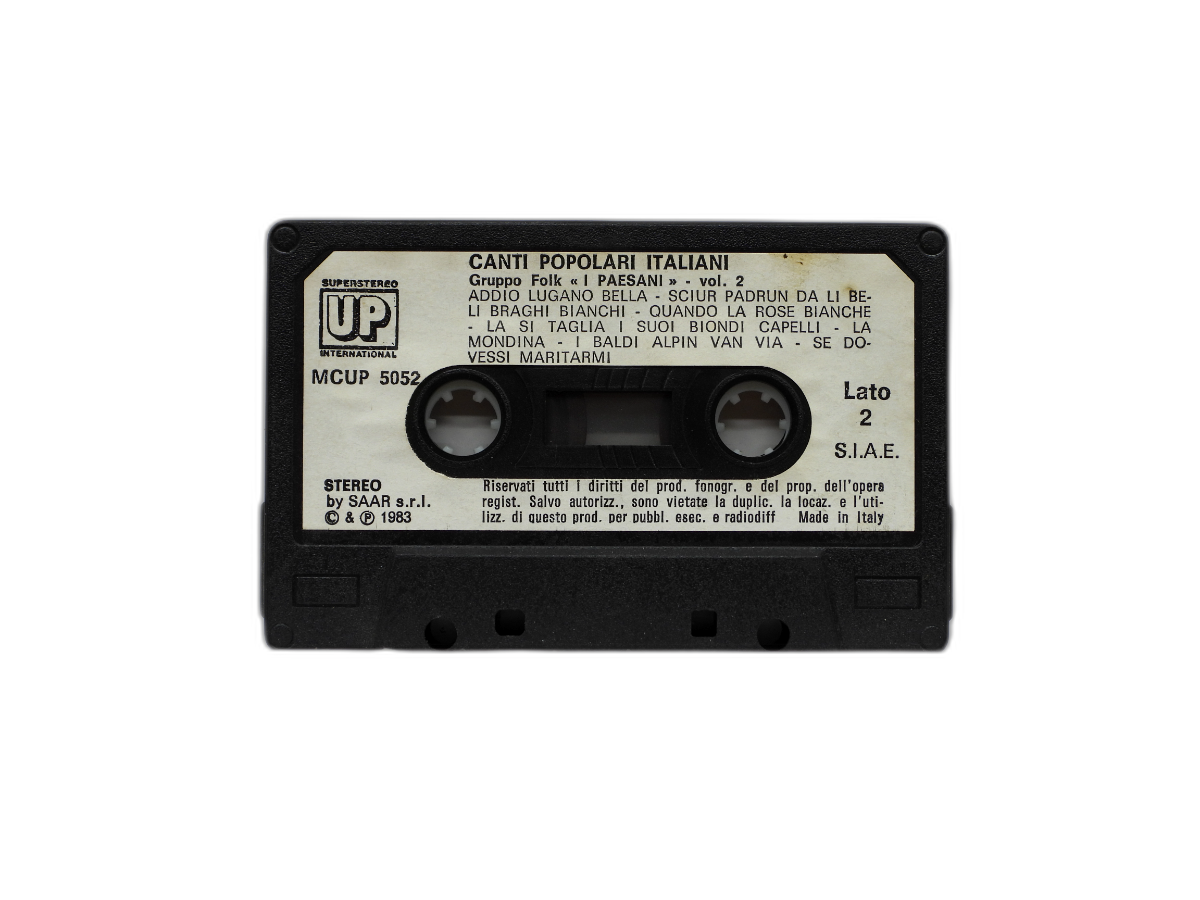 Canti Popolari Italiani Gruppo Folk I Paesani Vol. 2 Cassette Tape Up Internatio