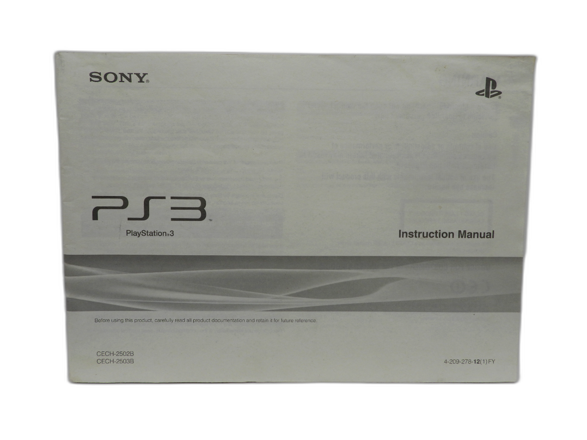 PlayStation 3 Cech 2502b / Cech 2503b Instruction Manual Sony Game