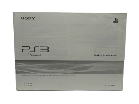 PlayStation 3 Cech 2502b / Cech 2503b Instruction Manual Sony Game