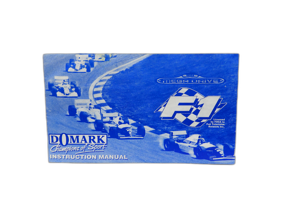 F1 Instruction Manual Sega Mega Drive Domark