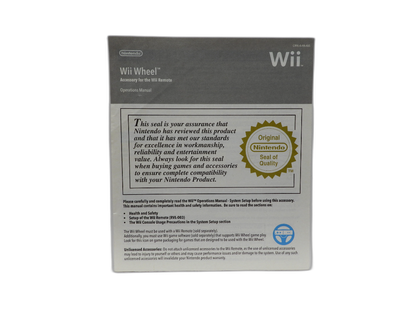 Nintendo Wii Wheel Controller With Manual Game