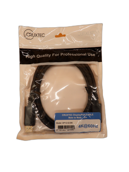 Cruxtec 2m Male to Male Displayport 1.2 4k Cable