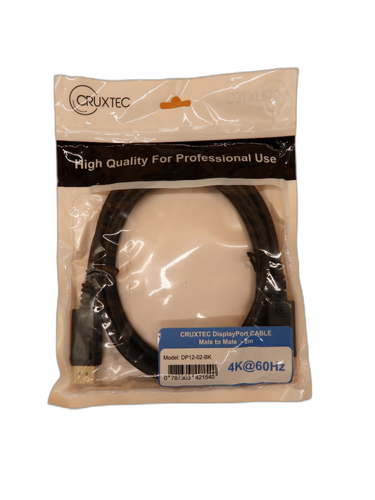 Cruxtec 2m Male to Male Displayport 1.2 4k Cable