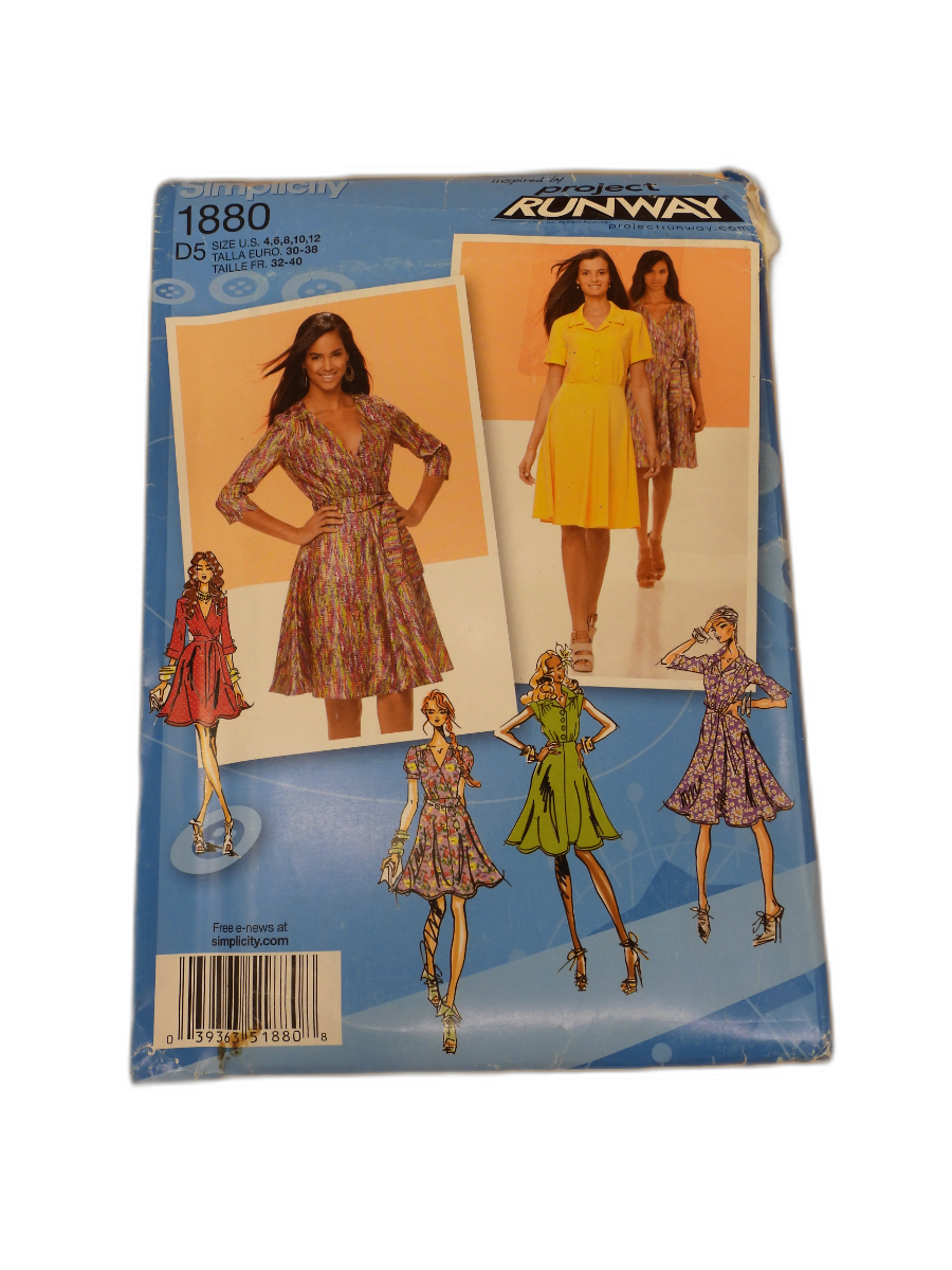 Simplicity 1880 Misses Dress Sewing Pattern Size 12 20