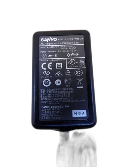 Sanyo Var G9 Ac Adapter Power Supply Charger