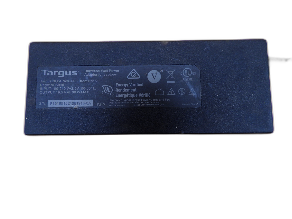 Targus Apa30au Universal Laptop Power Adapter 19.5v