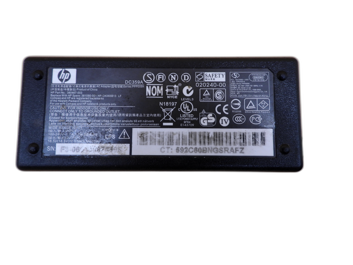 Hp Laptop Ac Adapter Dc359a Power Supply