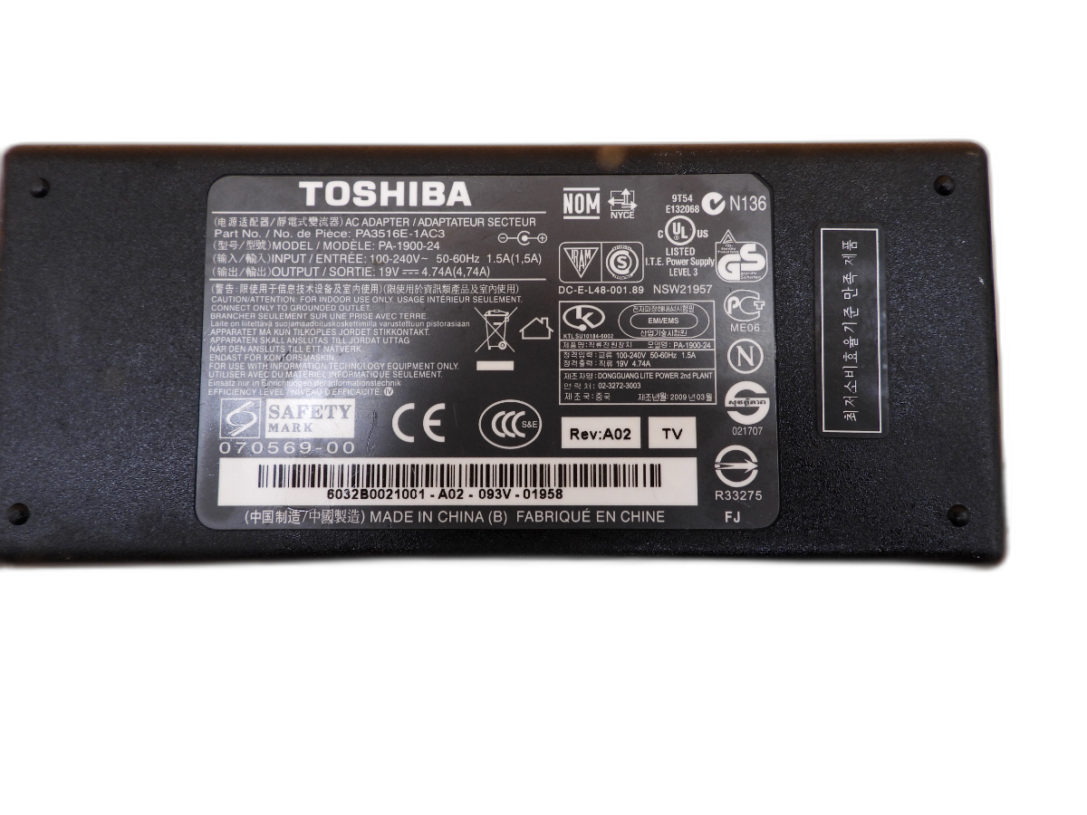 Toshiba Laptop Ac Adapter Pa3516e 1ac3