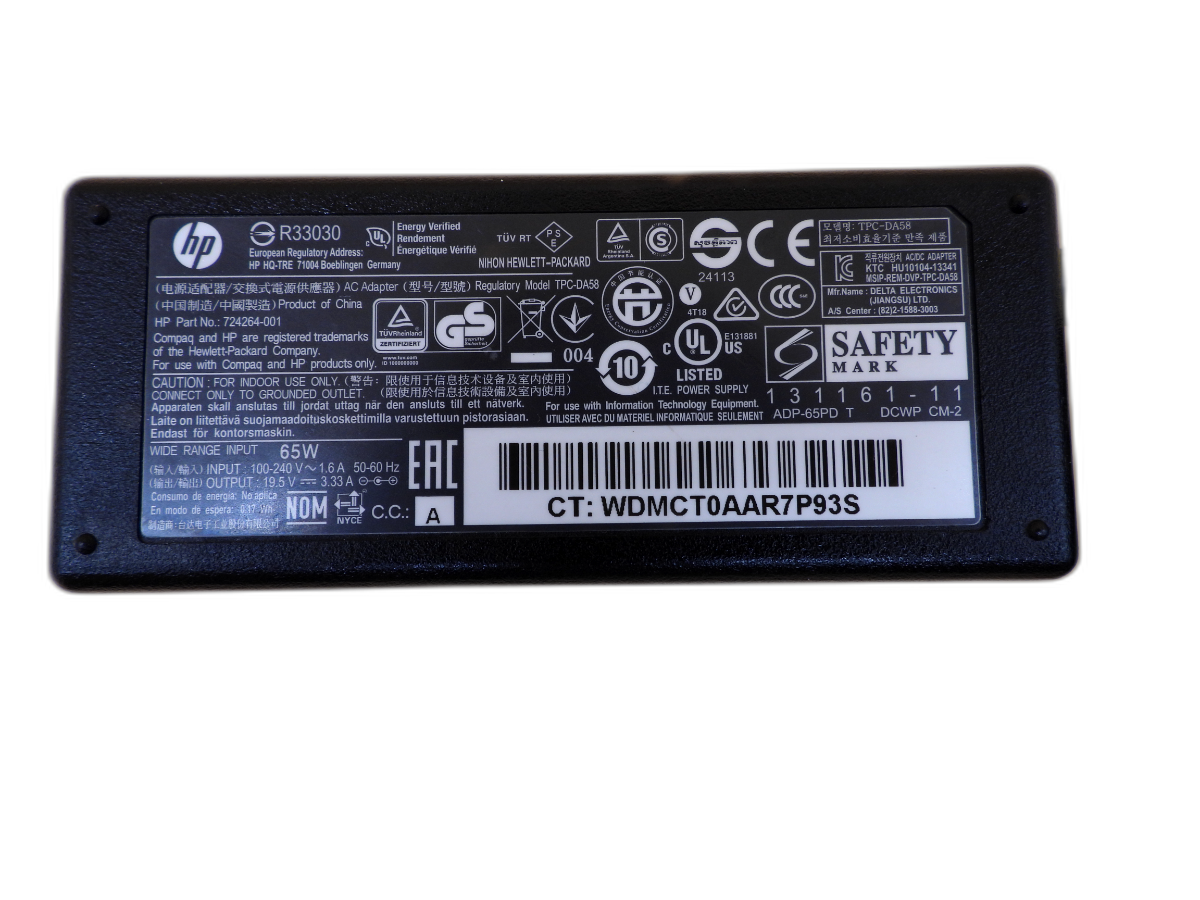Hp Tpc Da58 65w Laptop Charger 19.5v 3.33a