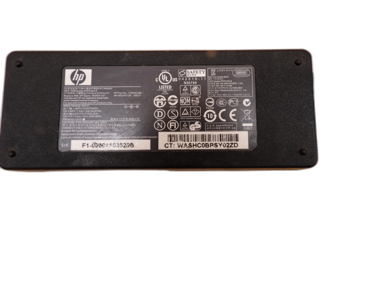 Hp Laptop Charger Ac Adapter Ppp012h S 19v 4.74a 90w