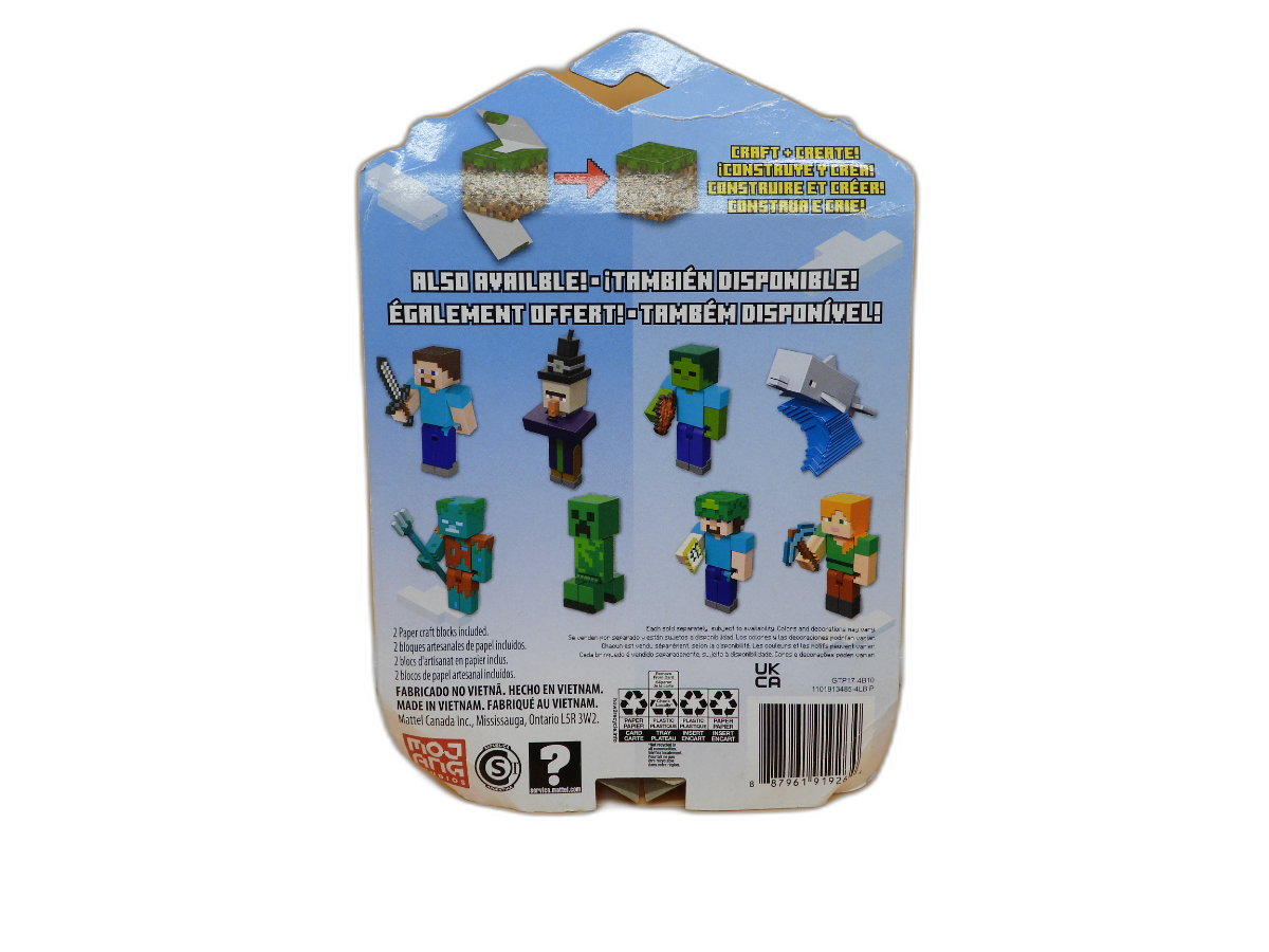 Minecraft Drowned Craft a Block Figure Mattel