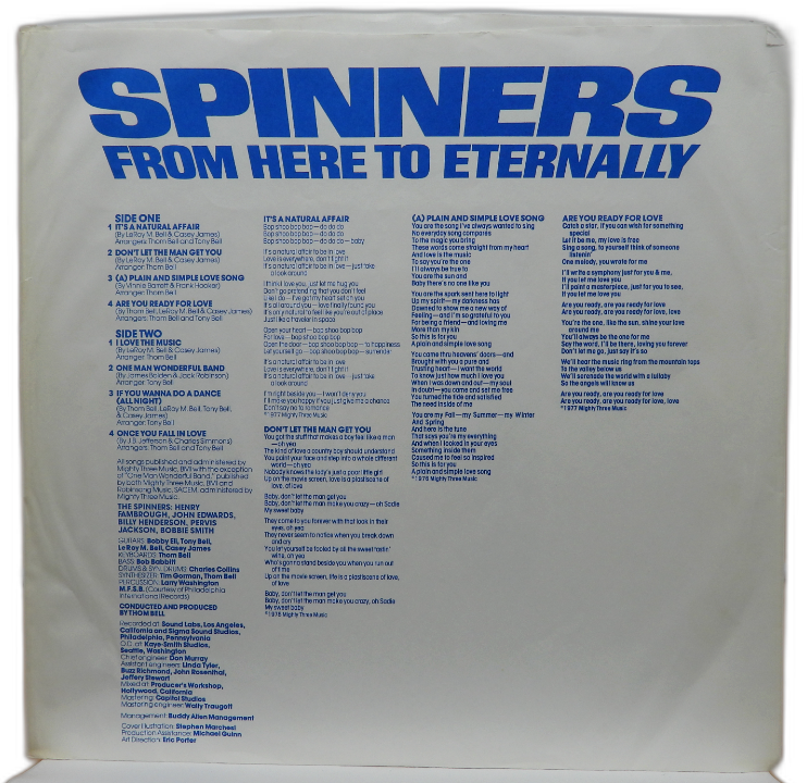 Spinners From Here to Eternally Vinyl Lp Atlantic Sd 19219