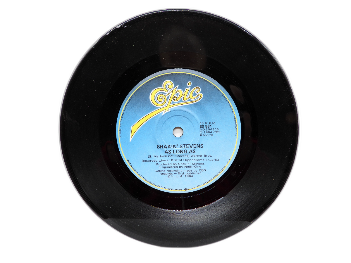 Shakin' Stevens 7 Inch Vinyl 45 Rpm a Love Worth Waiting for / As Long As Epic
